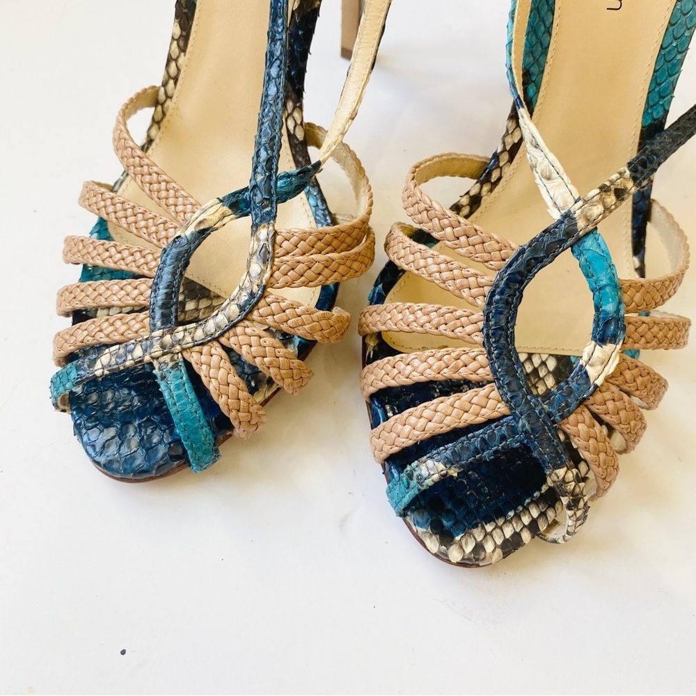 Alexandre Birman Python Braided Open Toe Buckle A… - image 3